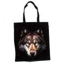 Tote Bag Wolf Head Black