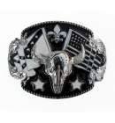 Buckle Silver Skull Flag Buckle Silver Skull Flag