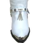 Kiltie Boot Straps White Blue