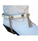 Kiltie Boot Straps White Turq